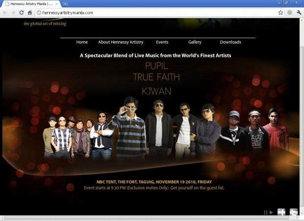 Hennessy Artistry Manila Website