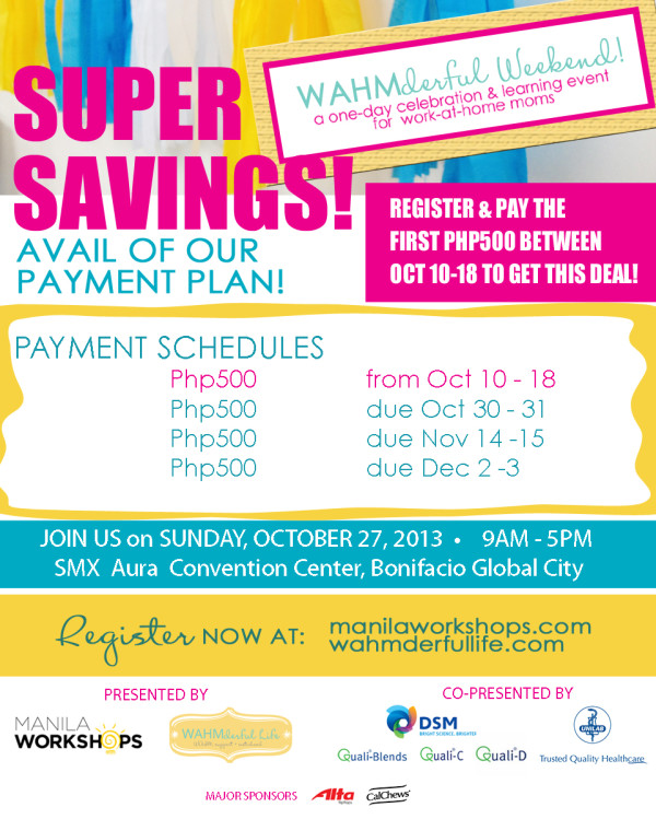WAHM Weekend PAYMENT PLAN