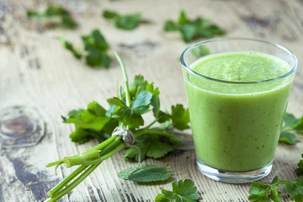 Green smoothie with parsley 