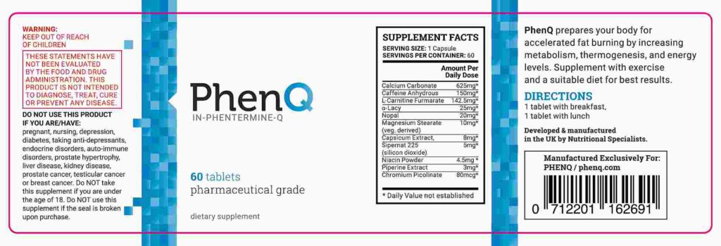 Phenq supplement facts