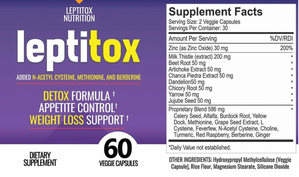 Leptitox ingredients